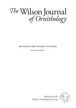 Published by the Wilson Ornithological Society