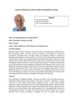 Institute Colloquium on whether Gandhi is still significant for India
