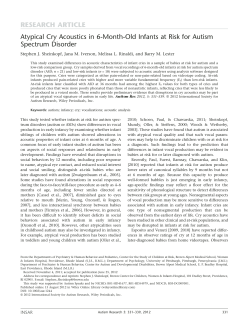 Atypical Cry Acoustics in 6‐Month‐Old Infants at Risk for Autism