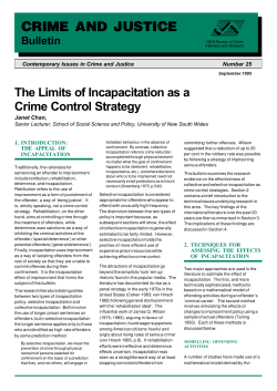The limits of incapacitation as a crime control strategy