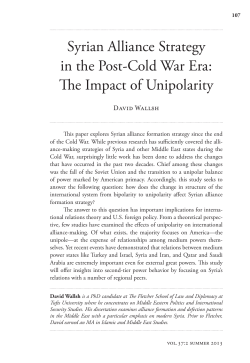 Syrian Alliance Strategy in the Post