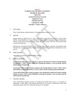 Minutes - Florida Polytechnic University