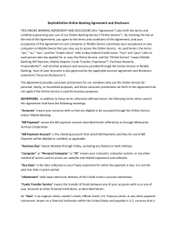 BayFedOnline Online Banking Agreement and Disclosure
