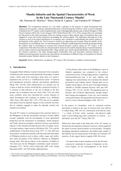Manila Suburbs and the Spatial Characteristics of Work in the Late