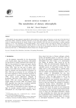 The metabolites of dietary chlorophylls