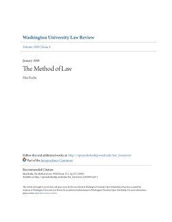The Method of Law - Washington University Open Scholarship