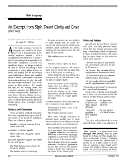 An Excerpt from Style: Toward Clarity and Grace (Part Two)