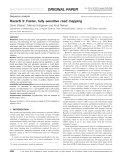 RazerS 3: Faster, fully sensitive read mapping