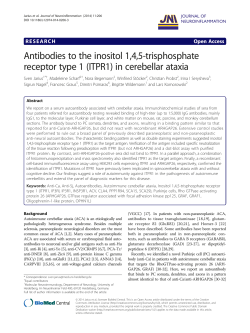 Antibodies to the inositol 1,4,5-trisphosphate receptor type 1 (ITPR1