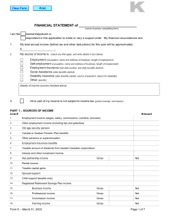 FINANCIAL STATEMENT of