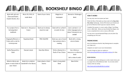 bookshelf bingo - Plymouth Public Library