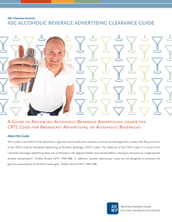 ASC ALCOHOLIC BEVERAGE ADVERTISING CLEARANCE GUIDE