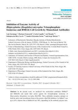 Inhibition of Enzyme Activity of Rhipicephalus (Boophilus) microplus