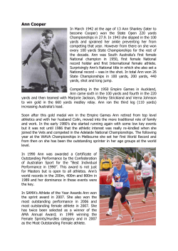 Ann Cooper - Australian Masters Athletics