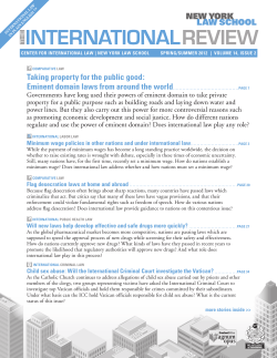 taking property for the public good: eminent