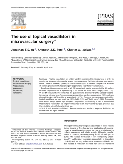 The use of topical vasodilators in microvascular surgery