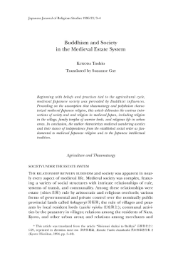 Buddhism and Society in the Medieval Estate System