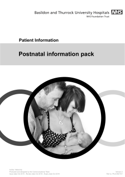 Postnatal information pack - Basildon and Thurrock University