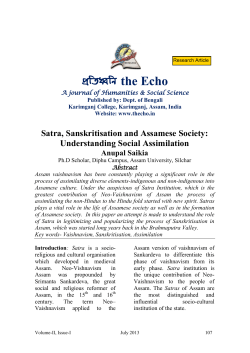 Satra, Sanskritisation and Assamese Society
