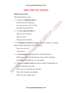the uses of tenses - Sakshieducation.com