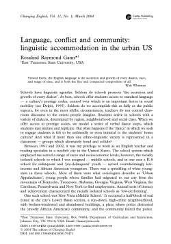 Language, conflict and community: linguistic accommodation in the