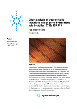 Direct analysis of trace metallic impurities in high purity hydrochloric