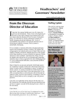 Headteachers` and Governors` Newsletter From the Diocesan
