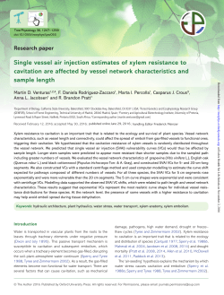 Single vessel air injection estimates of xylem resistance to cavitation