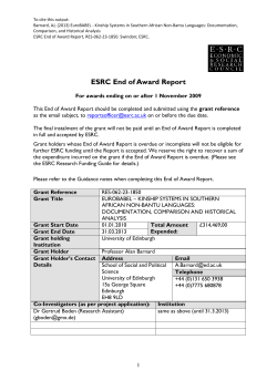 ESRC End of Award Report