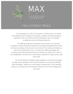 Cocktail Menu - the Max Restaurant Group