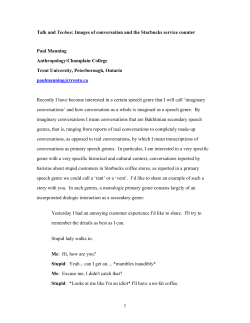 1 Talk and Techne: Images of conversation and the Starbucks
