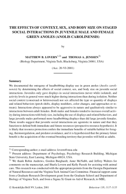 the effects of context, sex, and body size on staged