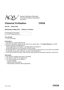 A-level Classical Civilisation Question paper Unit 02A