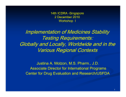 Implementation of Medicines Stability Testing Requirements