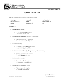 Spanish: Por and Para