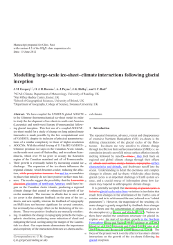 Modelling large-scale ice-sheet&ndash;climate interactions following