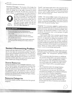 Society`s economizing problem and the production possibility model