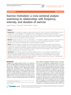 Exercise motivation: a cross-sectional analysis