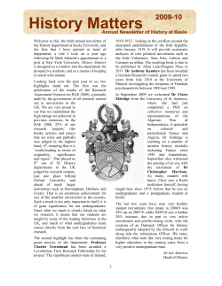 History Matters - Keele University