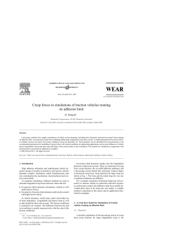 Creep forces in simulations of traction vehicles running on adhesion