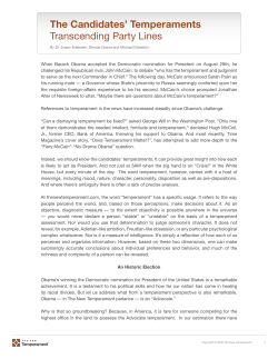 The Candidates` Temperaments Transcending Party Lines