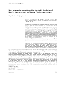 Does interspecific competition affect territorial distribution of birds? A