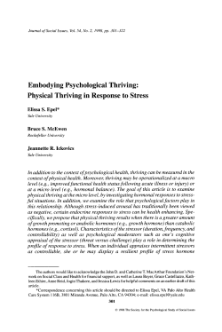 Embodying Psychological Thriving: Physical Thriving in Response to