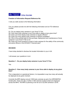 Information Rights Unit &ndash; MPS Body Camera Deployment Information