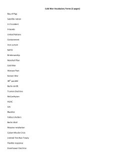 Cold War Vocabulary Terms (2 pages) Bay of Pigs Satellite nation U