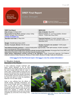 DREF Final Report Cuba: Drought