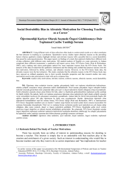 Social Desirability Bias in Altruistic Motivation for Choosing