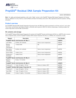 PrepSEQ&reg; Residual DNA Sample Preparation Kit Quick Reference