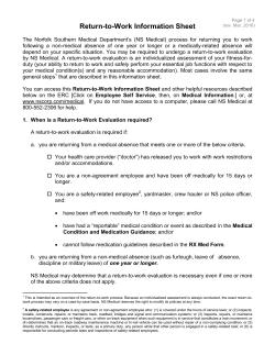 Return-to-Work Information Sheet