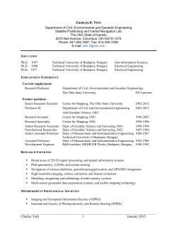 Charles Toth CV - Department of Civil, Environmental and Geodetic